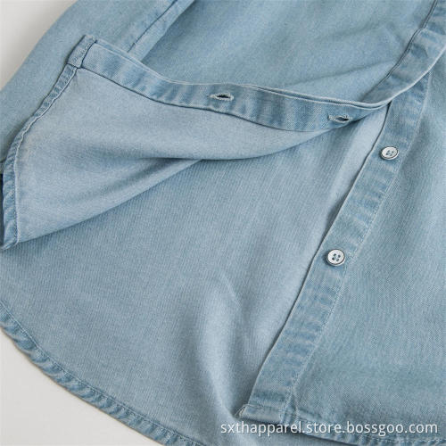 Elegant kjol med ärmlös jeansklänning